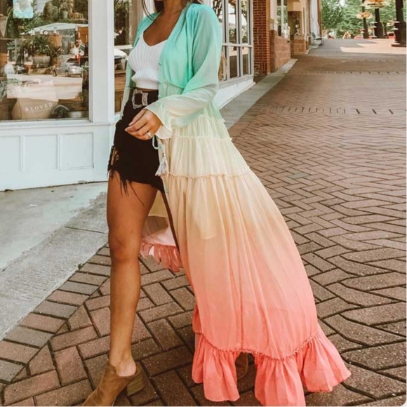 Boho Rainbow High Low Maxi Dress - Picture 13 of 14